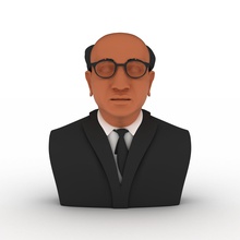 old man 3d bust print art portrait people isolated eyeglasses fashion fine looking character ambedkar match similar guy spec seeing clothing sculptures 3d print model - Mito3D