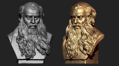 eski adam heykel hazır 3d yazdır din yaşlı sakal büyük baba erkek baş sakallı zbrush cnc 3dprintbale 3dprint anatomi isa i̇sa sanat heykeller 3d print model - Mito3D