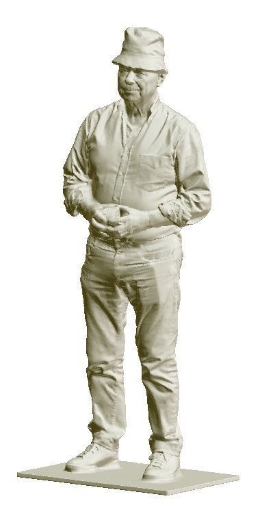 old man standing art fine looking casual body elderly character scans replicas 3D print model - Mito3D