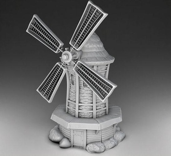 old mill windmill wind 3d 3dprinting 3dprint house middleages wood 28mm miniatures stylized blizard warcraft castle decor toy building architecture rpg farm games toys games toys board board games farm house toy house wood house  3d print model - Mito3D
