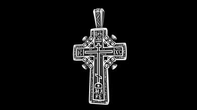 alt orthodox kreuz religion christian slawisch schmuck anhänger religiou objekt jesus bibel 3d print model - Mito3D