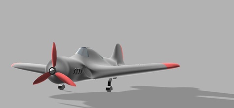 ancien avion en militaires des avions vitesse l'hélice de course le poste pilotage la bombe ligne aérodynamique jeux les jouets 3d print model - Mito3D