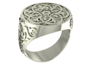 stile antico anello maschio gioielli vecchio armeno sigillo l'armenia braccio brutale anelli 3d print model - Mito3D