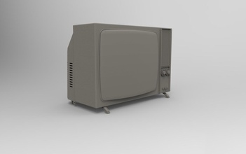 vieux téléviseur 3d imprimable maison tv d'impression décor 3d print model - Mito3D