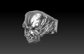 old vampire scull ring jewelry biker silver moto rings 3d print model - Mito3D