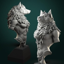 oleana werewolf queen bust sculpture tabletop character boardgame dnd dndminiature pathfinder games toys miniature highdetail mythology creature magical board 3d print model - Mito3D