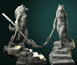 oleana werwolf königin statue skulptur kunst tischplatte charakter brettspiel dnd dndminiature pfadfinder spiele spielzeuge miniatur highdetail kriegsspiel tafel weiblich 3d print model - Mito3D
