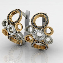 olga koleksiyonu takı 2colored küpe mücevher elmas 3d print model - Mito3D