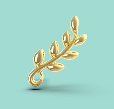 olive branch stud earrings paloma picasso leaf gold silver platinum luxury classic modern vintage love valentine gift celebration romance quality light pendant jewelry 3d print model - Mito3D