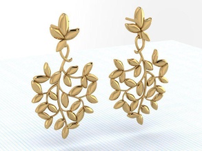 olive branch jewelry earrings form twig tree nature 3d print model - Mito3D