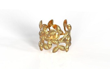 Olive Blatt Band Ring Gold Silber Schmuck druckbar 3dmodel Prototyp brillant 3dprint cnc Mahlen Drucken 3d drucken Tiffany Picasso Ringe 3d print model - Mito3D