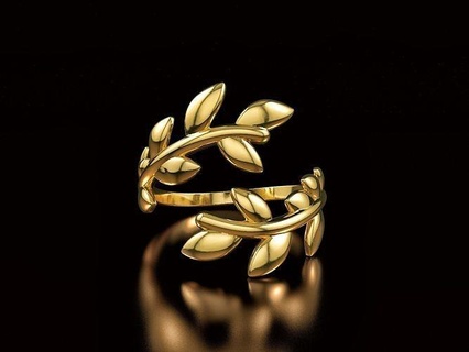 aceituna hoja anillo joyería joya compromiso precioso lujo anillos 3d print model - Mito3D