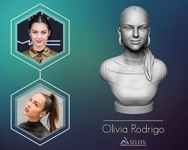 Olivia rodrigo büst Vesika heykel adam 3d Sanat heykeller şarkıcı söz yazarı 3d print model - Mito3D