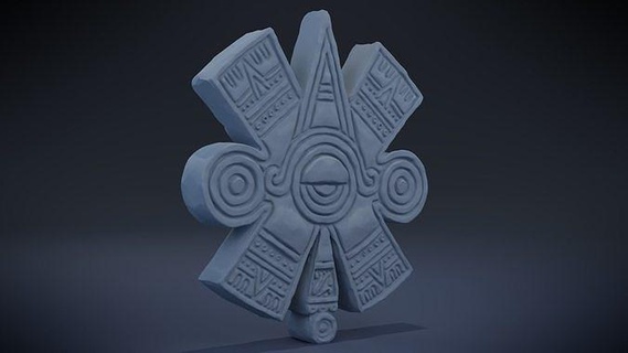 Auge nahui aztekisch Maya olmec Artefakt Ruine Gottheit Symbol uralt Mexiko Mexikaner Dekoration Religion Mythologie Mythos Kunst Skulpturen 3d print model - Mito3D