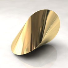 oloid gold ring jewelry printable souvenir mathart art mathematical geometric shape 3d print model - Mito3D