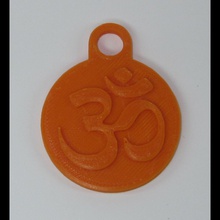 om - Anhänger 02 Schmuck symbol aum hindu sound trance Seele mantra Schlüssel Tür Türen spirutal gold design diamond 3d print model - Mito3D
