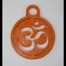 om - kolye 04 takı sembol aum hindu ses trance ruh mantra anahtar anahtarları kapı kapılar spirutal mücevher altın tasarım elmas 3d print model - Mito3D