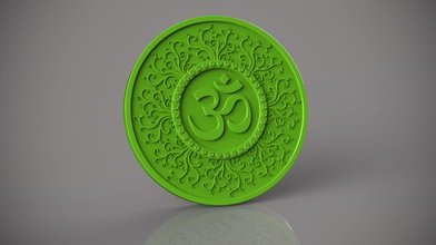 om moeda de impressão 3d jóias hindu o hinduísmo religiosa religião sinal omkar deus prateek imprimir pingentes 3d print model - Mito3D