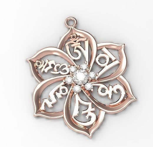 om pendant diamond gold silver ring bracelet jewel jewelry earring luxury design printable necklace pendants 3D print model - Mito3D