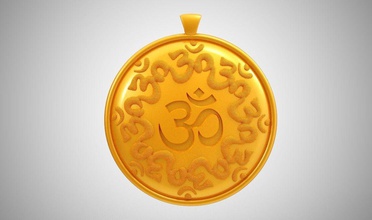 ciondolo om gioielli indù l'india l'induismo tradizionale cultura indiano spirituale ganesha il festival diwali i religiosi simbolo braccialetto anello la collana gli orecchini ciondoli 3d print model - Mito3D