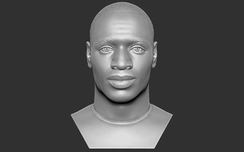 omar sy bust 3d printing lupin intouchables x men actor hollywood famous celebrity tv movie man human head oscars character portrait face art sculptures 3d print model - Mito3D