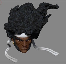 one12 escala afro samurai cabezazo guerrero ninja esculpir cabeza juegos juguetes 3d print model - Mito3D