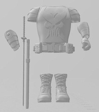one12 scale punisher 2022 armor kit marvel boots sword belt shoulders games toys 3d print model - Mito3D