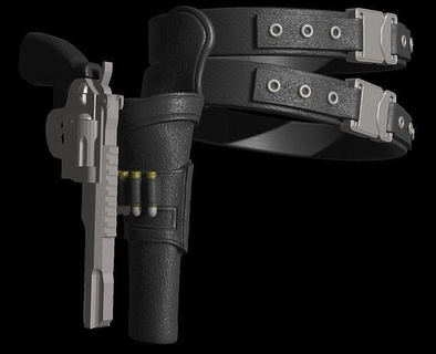 one12 échelle forgeron Wesson 357 étui ceinture arme cuir Jeux jouets 3d print model - Mito3D
