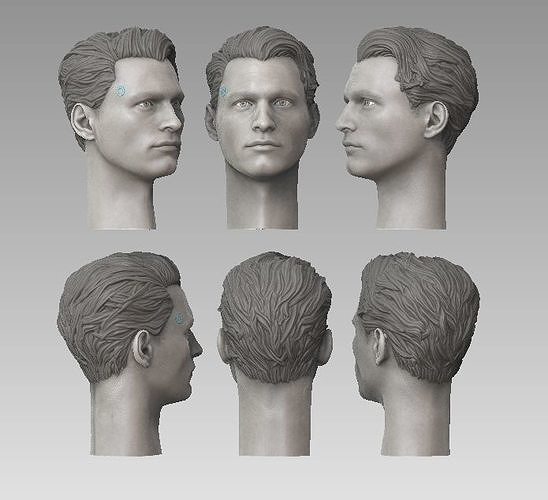 one6 escala head Conor k800 detroit tornar humano ps4 cabeça personagem pc jogos andróide robô k900 arte esculturas 3D print model - Mito3D