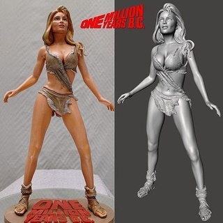 one million years bc movie outfit sparx raquel welsh cavegirl cavewoman female fantasy cult game scifi muscular pose art sculptures 3d print model - Mito3D