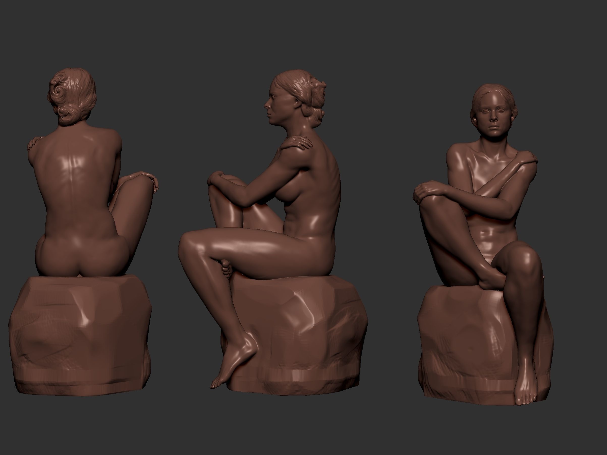 onedynamesh estudo feminino posa di sesso femminile carattere donna corpo l'anatomia umana ragazza moda e bellezza testa art sculture 3D print model - Mito3D