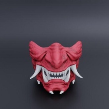 oni mascarar demônio hannya japonês bruxas japão samurai imprimível passatempo máscara facial cosplay faça 3d print model - Mito3D