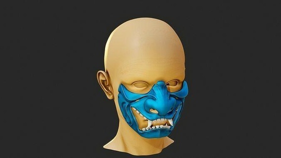 oni Maske Dämon Samurai japanisch Japan Cosplay Kunst Spielzeuge Spiele hannya Helm Kostüm Halloween Skulpturen Teufel Gesicht Mode 3d print model - Mito3D