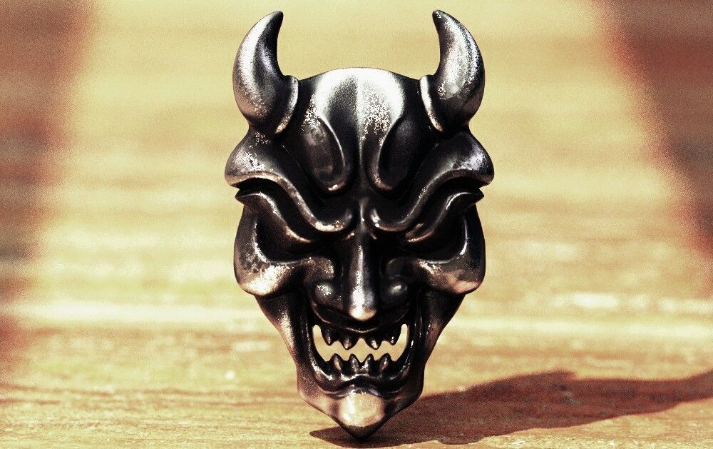 oni mask daemon character night ghost signs pendant jewelry silver pendants 3D print model - Mito3D