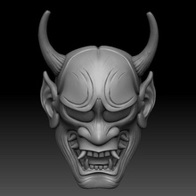 oni maske heykel japona trol folklor şeytanlar sanat oyuncak taramalar kopyalar kask rimel stl 3d print model - Mito3D