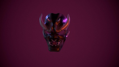 oni masque démon diable visage 3d impression satan imprimable lucifer cosplay mode beauté jeux jouets 3d print model - Mito3D