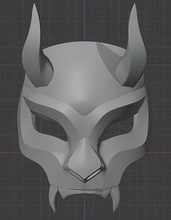 oni maschera samurai cyber tigre cosplay stampabile demone giappone cyberpunk tech passatempo fai halloween vizioso spaventoso 3d print model - Mito3D