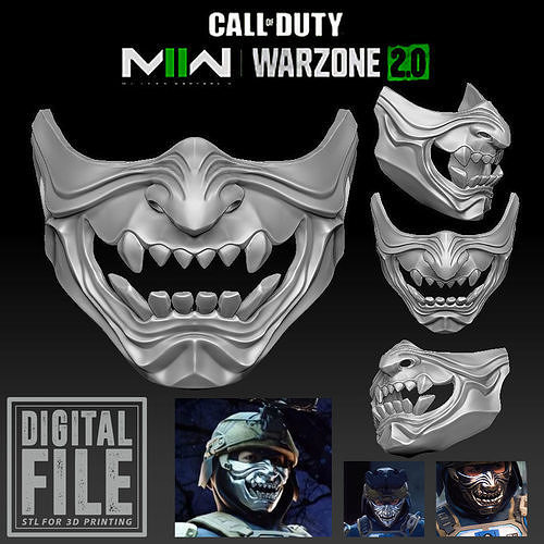 oni operatore maschera chiamata of dovere moderno guerra 2 zona giochi cosplay merluzzo mw2 ps4 mw xbox menpo mempo samurai demone giappone giocattoli gioco accessori 3D print model - Mito3D