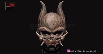 oni cráneo máscara hannya mask devil cosplay carbón ónix dama casco diablo cabeza oscuro onimask decoración demonio anatomía hueso arte esculturas 3d print model - Mito3D