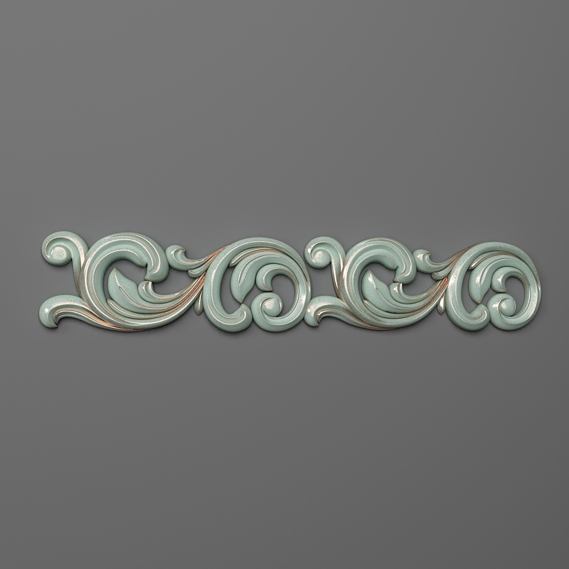 onlay decorative scroll design onlays fronton pediment plaster carving corbel ornament decoration style arm decor center classic architecture elements wall collection set architectural details house 3D print model - Mito3D