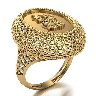 onza anillo 019 oro joyería joya plata diamante compromiso boda moda colgantes lira anillos 3d print model - Mito3D