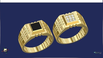 onyx golden ring men jewelry beauty mens stones diamonds gold fashion style rings 3d print model - Mito3D
