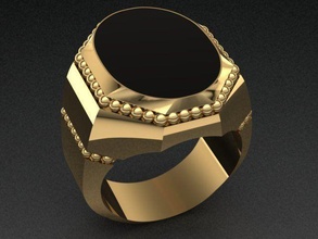 onyx mens ring jewelry jewels mensring menring formen rings gold printable diamond jewel 3dmodel 3ddesign 3dprint goldenring wedding brilliant gem engagem 3d print model - Mito3D