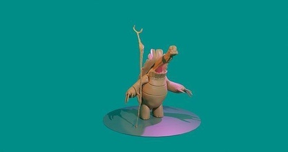 oogway tutma mızrak şekil vermek kaplumbağa kungfupanda kungfu personel odun kabuk hayali işler karakter karikatür heykel 3dprint oyunlar oyuncaklar 3d print model - Mito3D