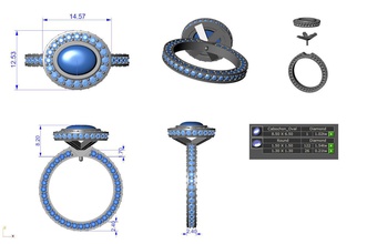 opale lunetta anello di dimensione n gioielli argento htc android carbonio stesa fidanzamento prototipazione gemma matrimonio gioiello diamanti stampabile la sterlina anelli 3d print model - Mito3D