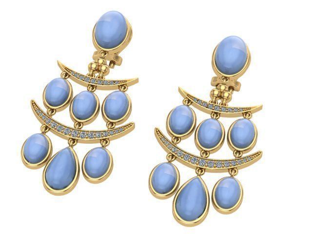 opal earrings jewelry fancy fashion ring gem 3D print model - Mito3D