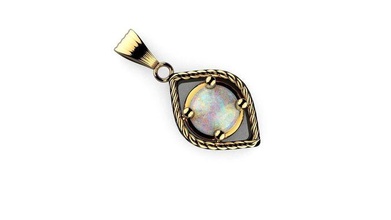 opal gold necklace fashionjewelry fashion jewelry necklaces 3d print model - Mito3D