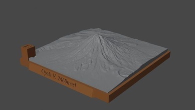 opal v binmek fuji dağ manzara yanardağ arazi çevre doğa fotogrametri yükseklik dem bilim 3d print model - Mito3D