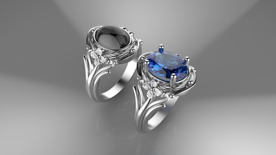 anel opala diamante flowerring joalheria precioso ouro pedra preciosa platina jóia casamento argolas 3d print model - Mito3D