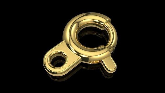 open flat spring ring clasp necklaces lock bracelet jewelry jewellery 3d print model - Mito3D